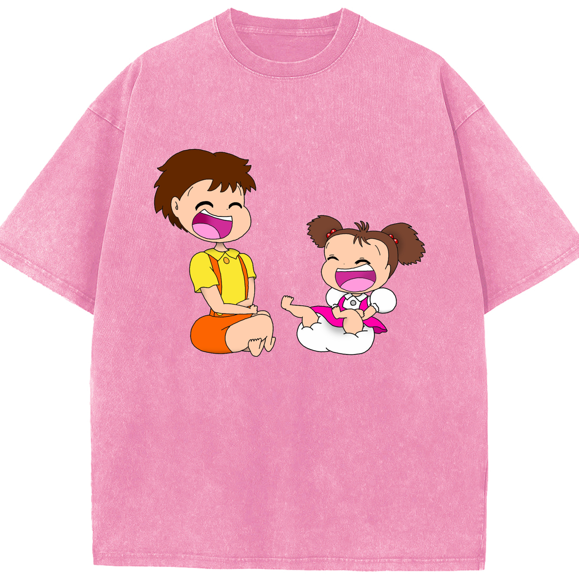 （画像用） となりのトトロ 草壁メイ 草壁サツキ My Neighbor Totoro Satsuki Kusakabe Mei Kusakabe 綿100% ヴィンテージ風 半袖Tシャツ（フロントプリント）